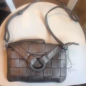 Christian Livingston metallic sling handbag NEW